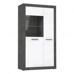 Highboardvitrine - Betonoptik - weiß - 168 cm hoch -Wohnzimmer Verkäufe 1023037300 04 1600Wx1600H