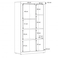Highboardvitrine - Betonoptik - weiß - 168 cm hoch -Wohnzimmer Verkäufe 1023037300 07 1600Wx1600H
