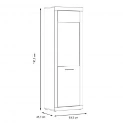 Standvitrine - Betonoptik - weiß - 197 cm hoch -Wohnzimmer Verkäufe 1023037600 07 1600Wx1600H