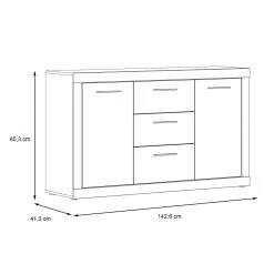 Sideboard - Betonoptik - weiß - 143 cm breit -Wohnzimmer Verkäufe 1023038200 07 1600Wx1600H