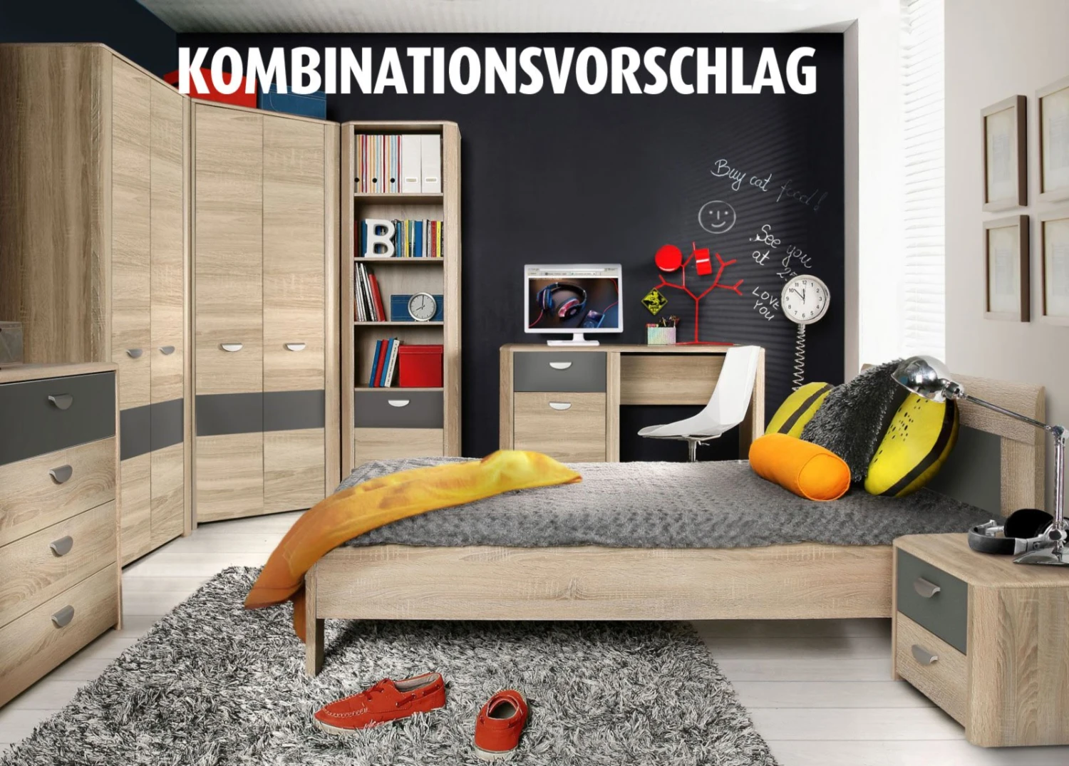 Kommode - Sonoma Eiche - grau - 93,5 cm 2 Kommode - Sonoma Eiche - grau - 93,5 cm – Bild 2