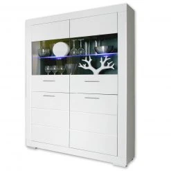 Vitrine - weiß - matt - mit Beleuchtung