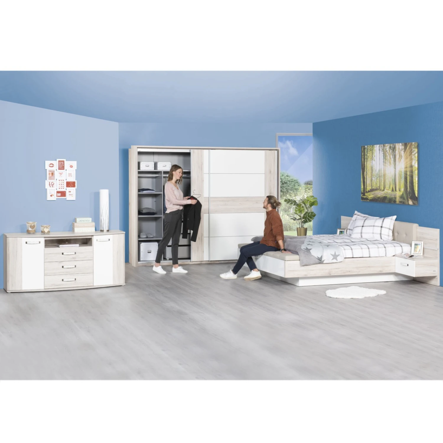 Ella@HOME Sideboard - Sandeiche-weiß Hochglanz 4 Ella@HOME Sideboard - Sandeiche-weiß Hochglanz – Bild 4