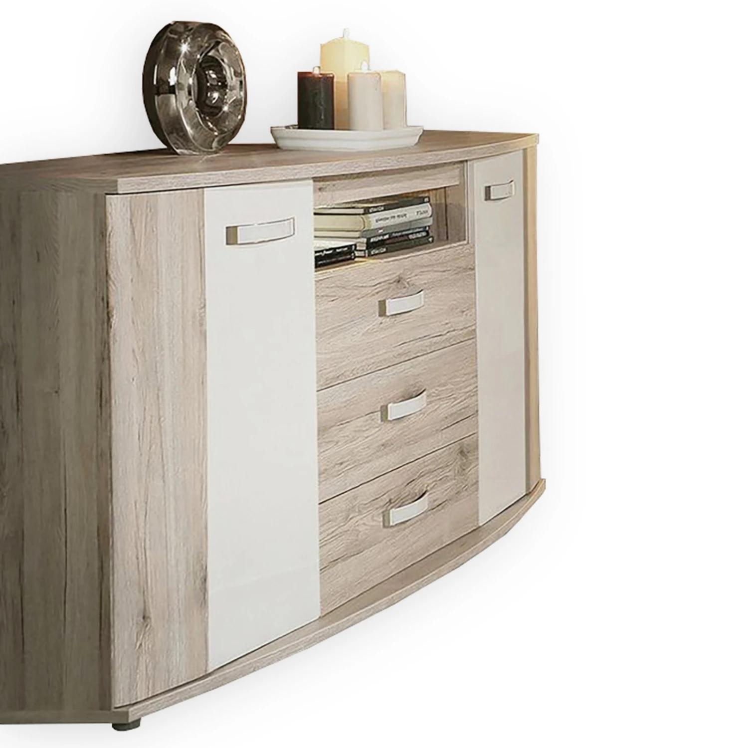 Ella@HOME Sideboard - Sandeiche-weiß Hochglanz 5 Ella@HOME Sideboard - Sandeiche-weiß Hochglanz – Bild 5