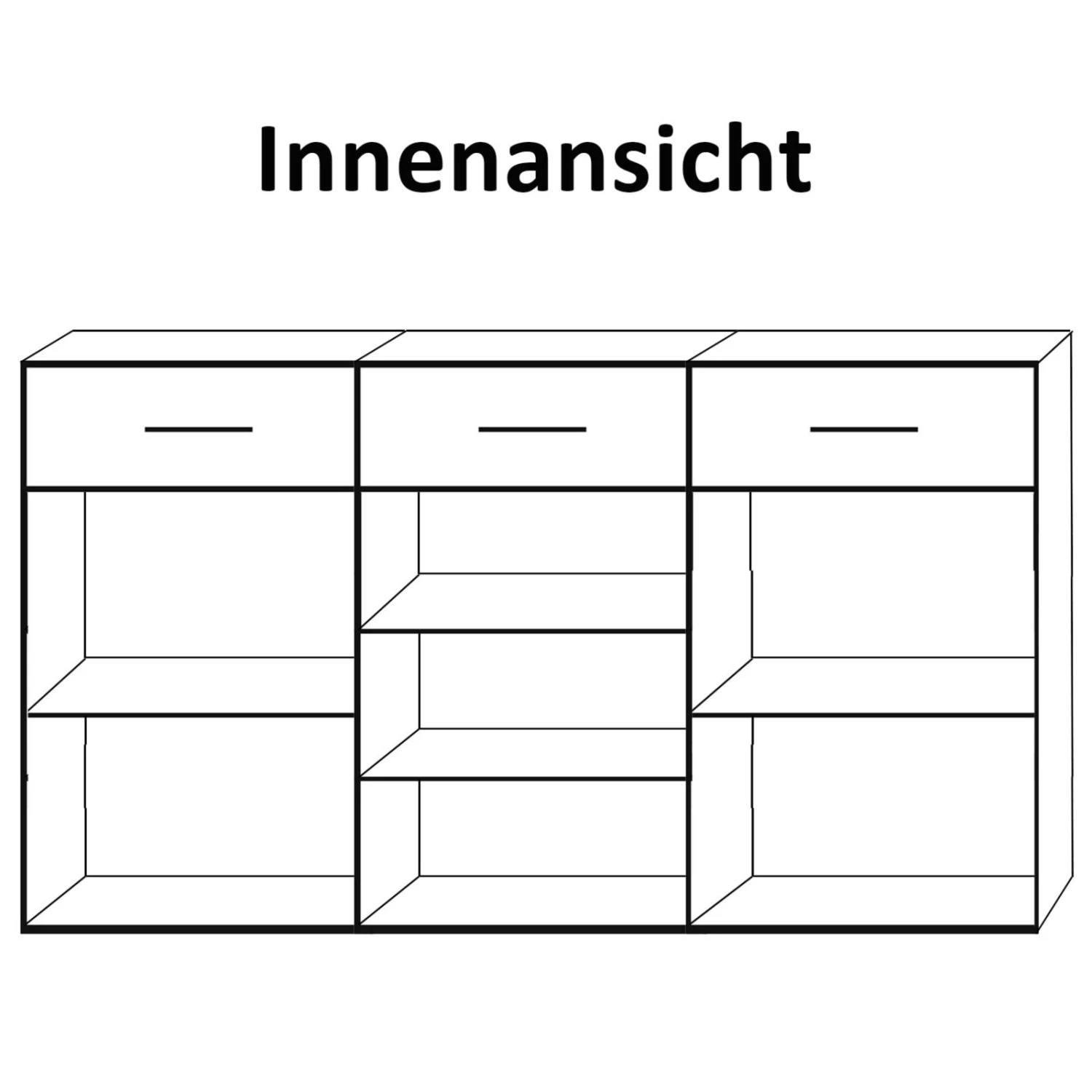 Highboard - Pinie weiß - 178 cm breit 3 Highboard - Pinie weiß - 178 cm breit – Bild 3