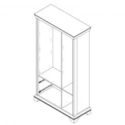 Vitrine - Pinie weiß - 113 cm breit -Wohnzimmer Verkäufe 1023066000 03 1600Wx1600H