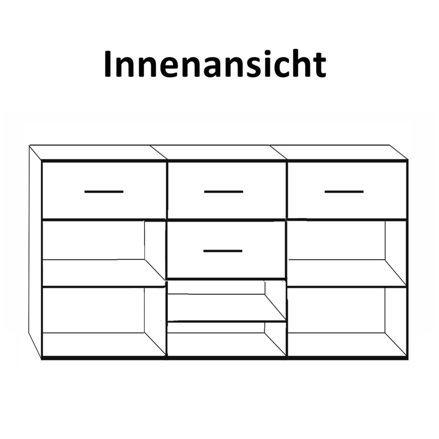 Sideboard - Pinie weiß - 178 cm breit 3 Sideboard - Pinie weiß - 178 cm breit – Bild 3
