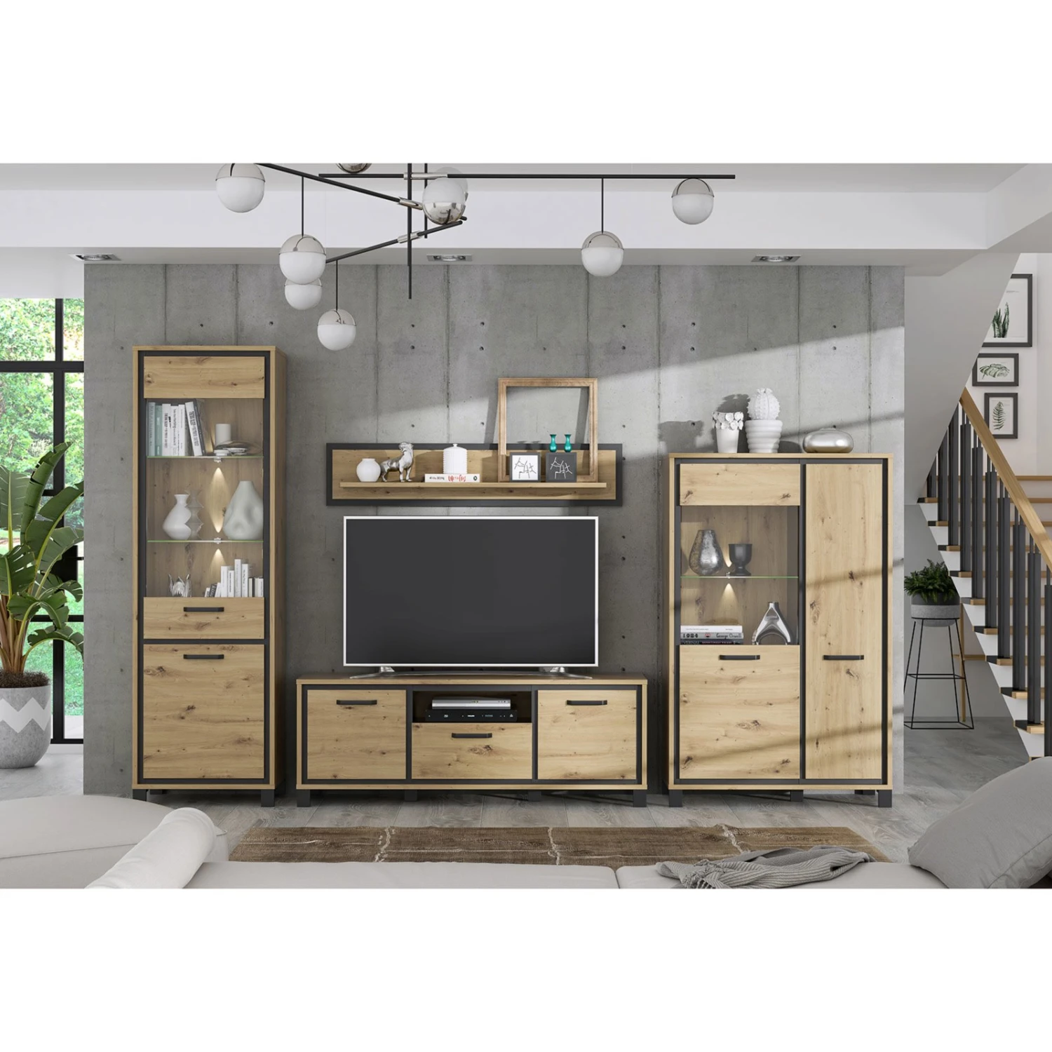 Highboardvitrine - Artisan Eiche - 101 cm 4 Highboardvitrine - Artisan Eiche - 101 cm – Bild 4