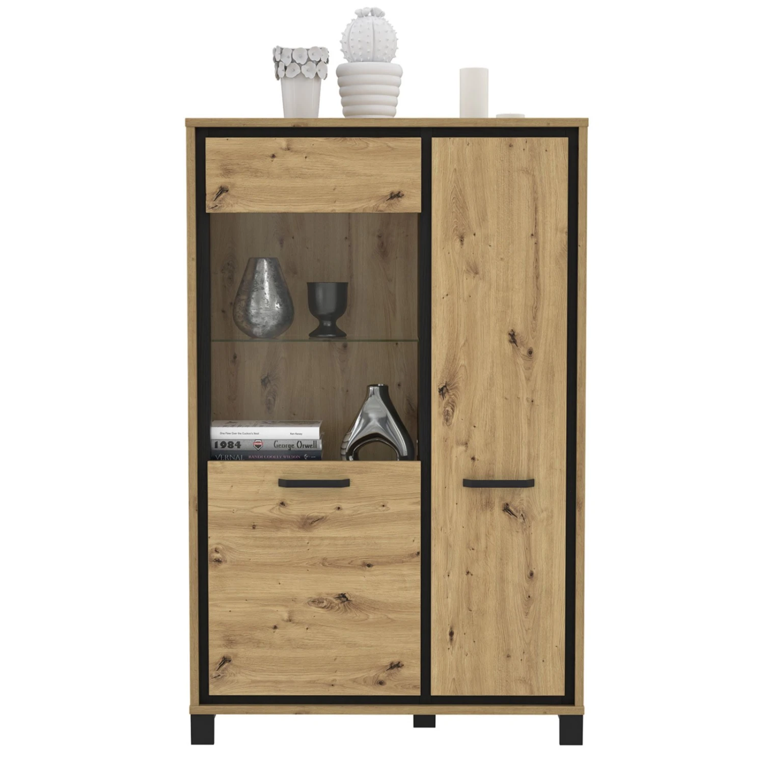 Highboardvitrine - Artisan Eiche - 101 cm 1 Highboardvitrine - Artisan Eiche - 101 cm