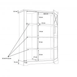 Highboard - Artisan Eiche - 4 offene Fächer -Wohnzimmer Verkäufe 1023069000 05 1600Wx1600H