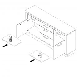 Sideboard - Pinie weiß - Touchwood - 186 cm -Wohnzimmer Verkäufe 1023069100 04 1600Wx1600H