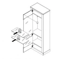 Vitrine - Pinie weiß - Touchwood - 211 cm hoch -Wohnzimmer Verkäufe 1023069700 03 1600Wx1600H