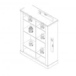 Highboardvitrine - Pinie weiß-Touchwood - 111 cm breit -Wohnzimmer Verkäufe 1023069800 03 1600Wx1600H