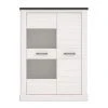 Highboardvitrine - Pinie weiß-Touchwood - 111 cm breit