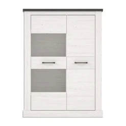 Highboardvitrine - Pinie weiß-Touchwood - 111 cm breit