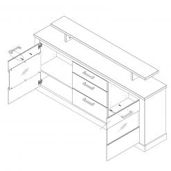 Sideboard - Pinie weiß-Touchwood - 206 cm breit -Wohnzimmer Verkäufe 1023070200 03 1600Wx1600H