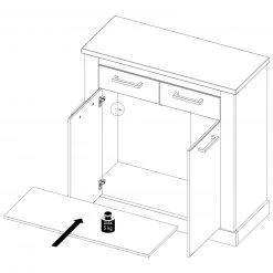 Kommode - Pinie weiß-Touchwood - 101 cm -Wohnzimmer Verkäufe 1023070300 03 1600Wx1600H