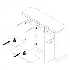 Sideboard - Pinie weiß-Touchwood - 140 cm -Wohnzimmer Verkäufe 1023070600 03 1600Wx1600H