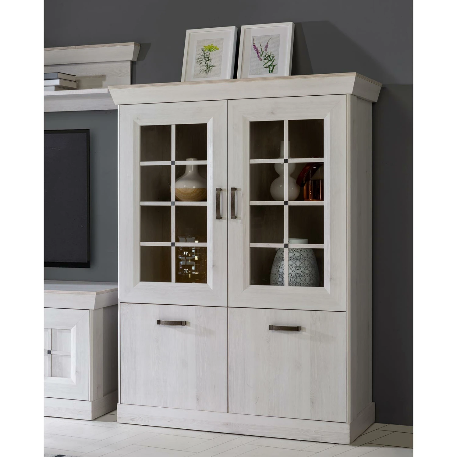 Highboardvitrine - Schneeeiche - 120 cm 5 Highboardvitrine - Schneeeiche - 120 cm – Bild 5