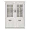 Highboardvitrine - Schneeeiche - 120 cm