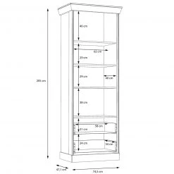 Vitrine - Schneeeiche - 75 cm -Wohnzimmer Verkäufe 1023073600 05 1600Wx1600H