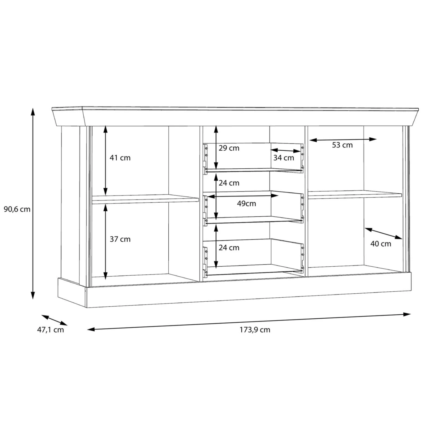 Sideboard - Schneeeiche - 174 cm 6 Sideboard - Schneeeiche - 174 cm – Bild 6