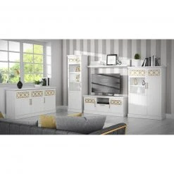 Vitrine - Pinie weiß - goldfarben - 66 cm -Wohnzimmer Verkäufe 1023074500 03 1600Wx1600H