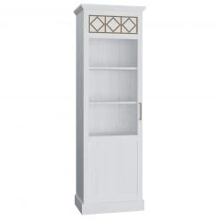 Vitrine - Pinie weiß - goldfarben - 66 cm