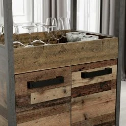 Hausbar - Old Wood Vintage - Betonoptik - auf Rollen -Wohnzimmer Verkäufe 1023075100 04 1600Wx1600H