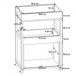Hausbar - Old Wood Vintage - Betonoptik - auf Rollen -Wohnzimmer Verkäufe 1023075100 09 1600Wx1600H