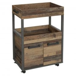 Hausbar - Old Wood Vintage - Betonoptik - auf Rollen