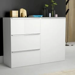 Sideboard - weiß - Glasfronten - 120 cm -Wohnzimmer Verkäufe 1023075300 06 1600Wx1600H