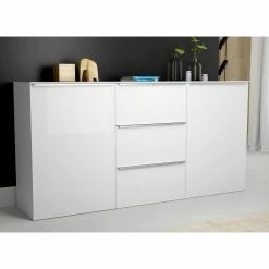 Sideboard - weiß - Glasfronten - 180 cm -Wohnzimmer Verkäufe 1023075400 06 1600Wx1600H