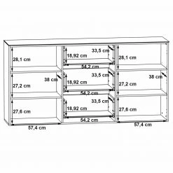 Sideboard - weiß - Glasfronten - 180 cm -Wohnzimmer Verkäufe 1023075400 08 1600Wx1600H