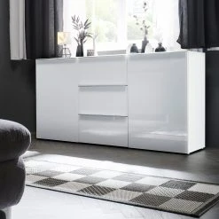 Sideboard - weiß - Glasfronten - 180 cm -Wohnzimmer Verkäufe 1023075400 10 1600Wx1600H