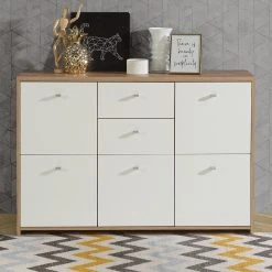 Kommode - Artisan Eiche-weiß - 5 Türen - 114 cm breit -Wohnzimmer Verkäufe 1023078800 05 1600Wx1600H