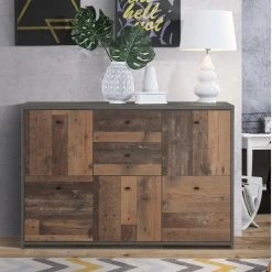 Kommode - Betonoptik - Old Wood Vintage - 5 Türen - 114 cm breit -Wohnzimmer Verkäufe 1023078801 07 1600Wx1600H