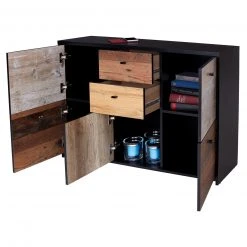 Kommode - Eiche-Pinie-schwarz - 114 cm breit -Wohnzimmer Verkäufe 1023079000 06 1600Wx1600H