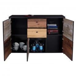 Kommode - Eiche-Pinie-schwarz - 114 cm breit -Wohnzimmer Verkäufe 1023079000 07 1600Wx1600H