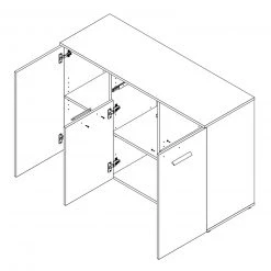 Sideboard - Sandeiche - 120 cm breit -Wohnzimmer Verkäufe 1023080500 03 1600Wx1600H