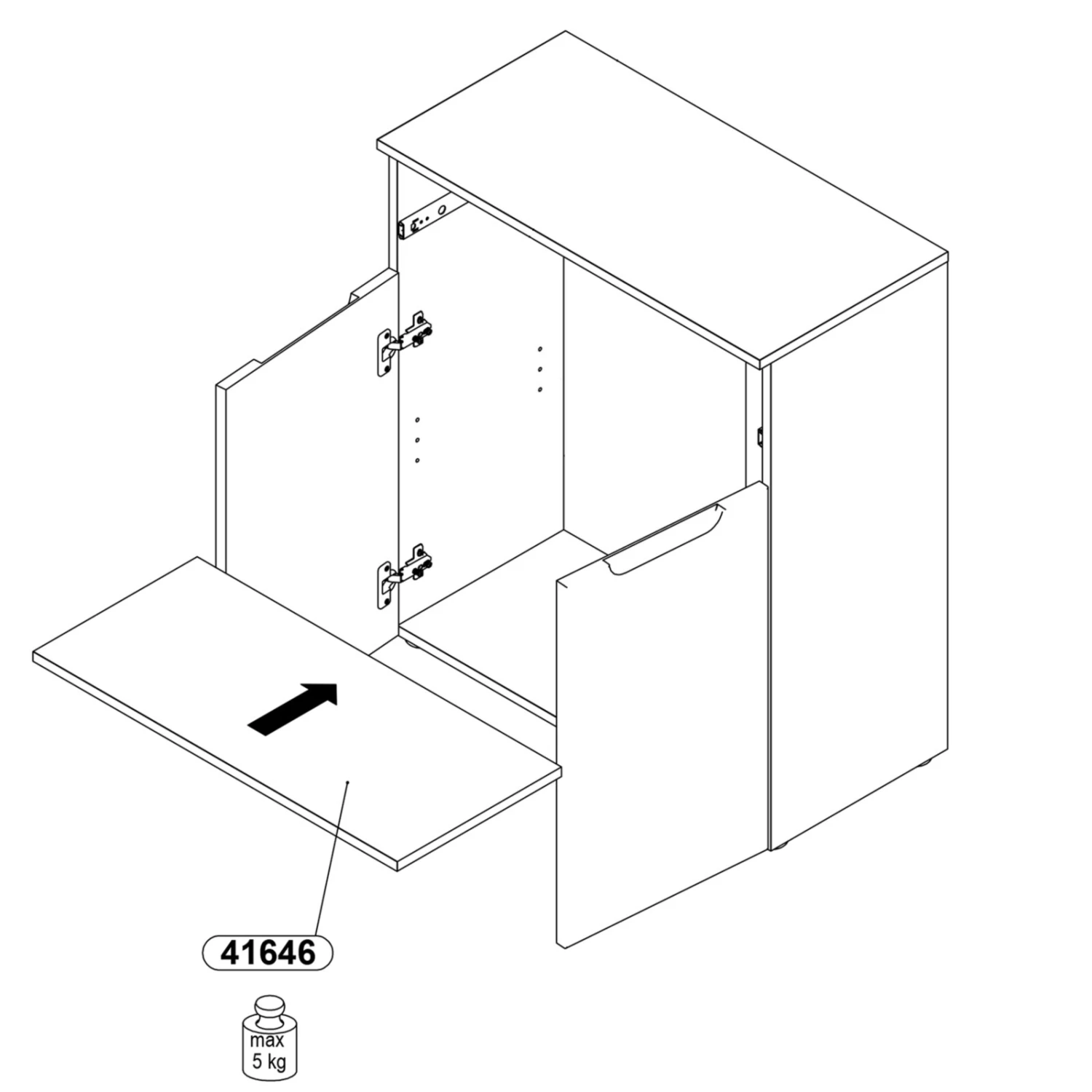Kommode - weiß Hochglanz - Sandeiche - 70 cm breit 2 Kommode - weiß Hochglanz - Sandeiche - 70 cm breit – Bild 2