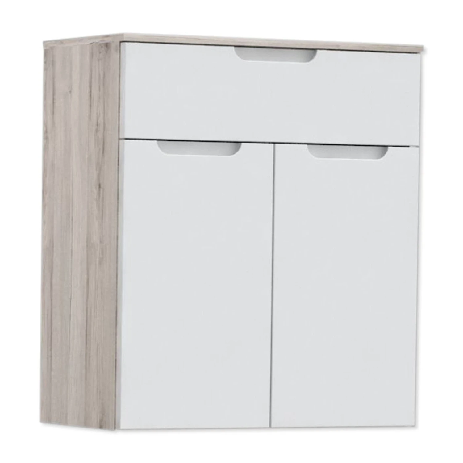 Kommode - weiß Hochglanz - Sandeiche - 70 cm breit 1 Kommode - weiß Hochglanz - Sandeiche - 70 cm breit