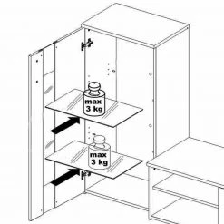 4-teilige Wohnwand - Old Wood Vintage - Betonoptik -Wohnzimmer Verkäufe 1023081600 05 1600Wx1600H