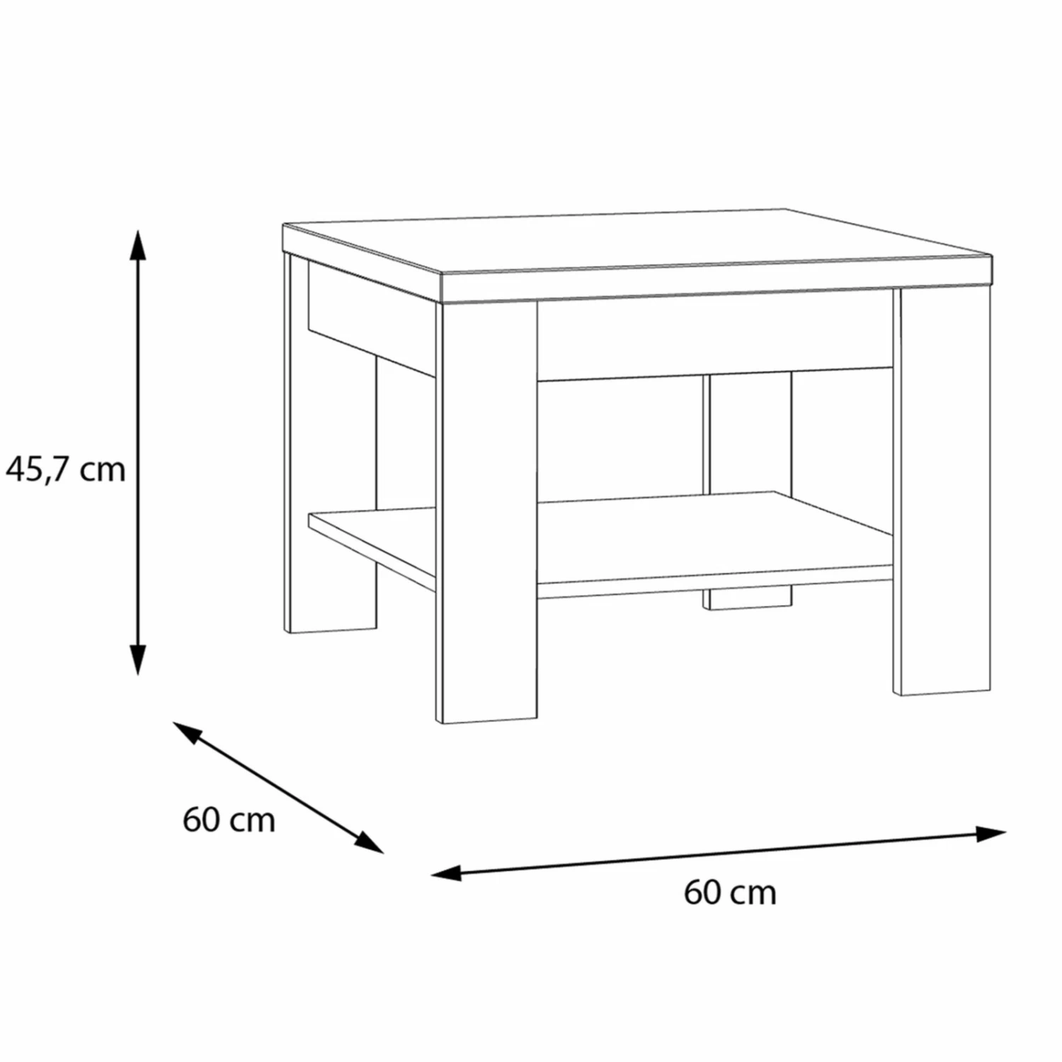 Couchtisch - Eiche grau - Riviera Eiche - 60 cm 4 Couchtisch - Eiche grau - Riviera Eiche - 60 cm – Bild 4