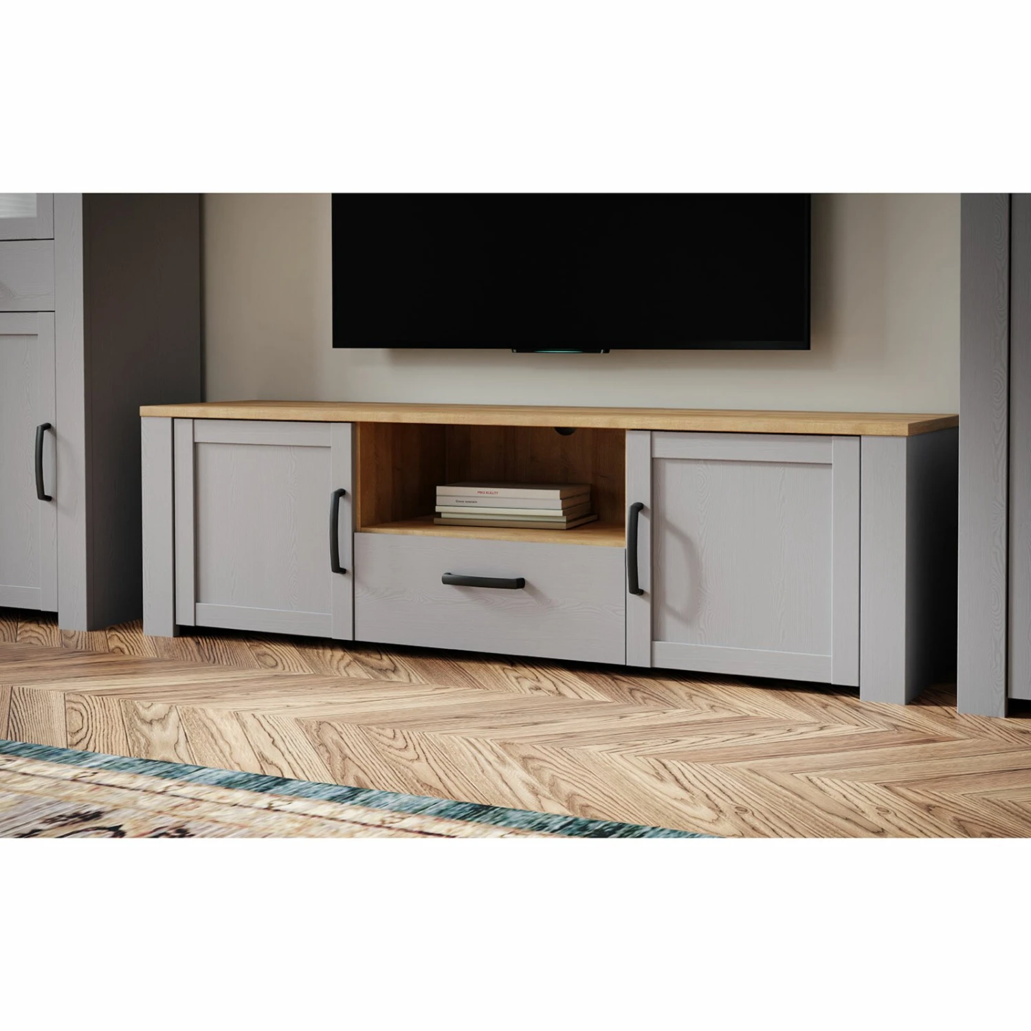 Lowboard - Eiche grau - Riviera Eiche - 166 cm breit 5 Lowboard - Eiche grau - Riviera Eiche - 166 cm breit – Bild 5