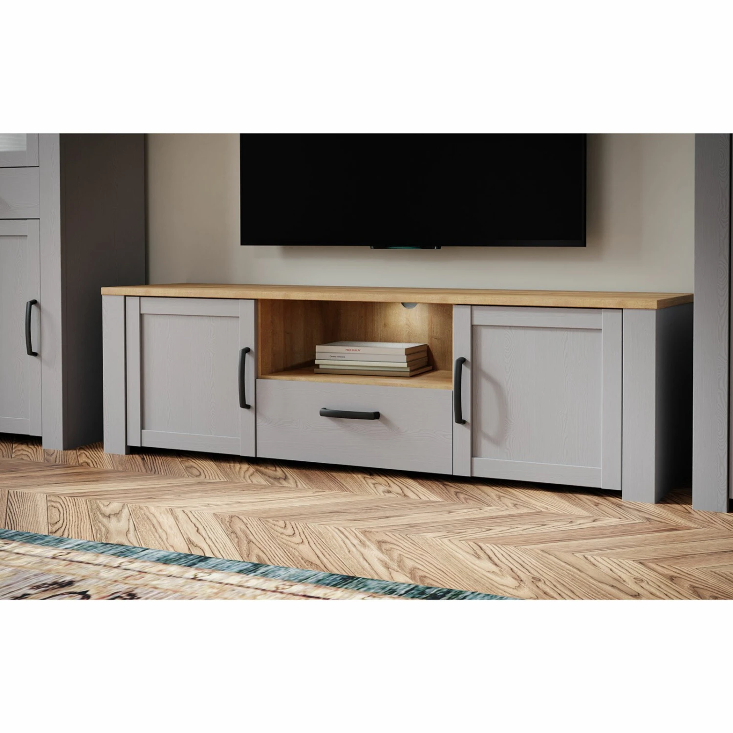 Lowboard - Eiche grau - Riviera Eiche - 166 cm breit 9 Lowboard - Eiche grau - Riviera Eiche - 166 cm breit – Bild 9