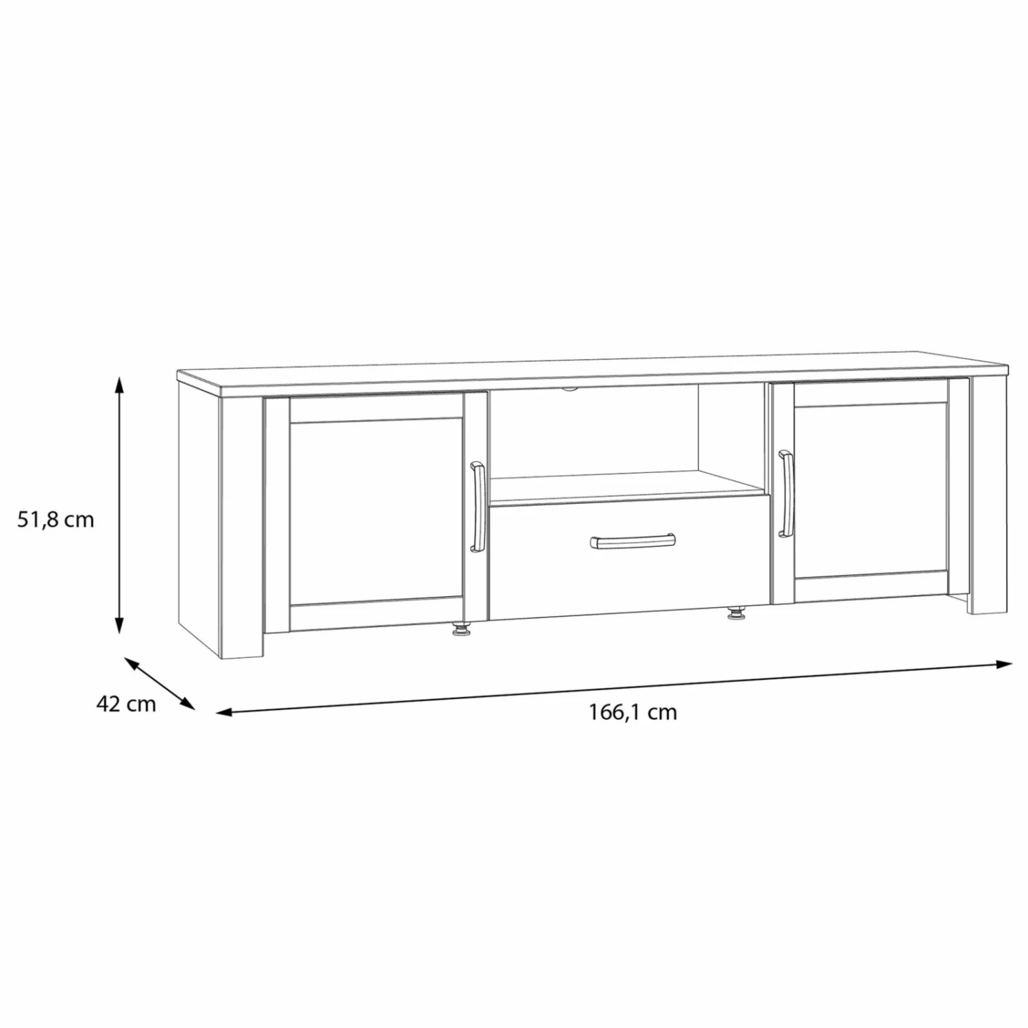 Lowboard - Eiche grau - Riviera Eiche - 166 cm breit 10 Lowboard - Eiche grau - Riviera Eiche - 166 cm breit – Bild 10