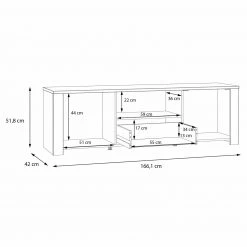 Lowboard - Eiche grau - Riviera Eiche - 166 cm breit 21 Lowboard - Eiche grau - Riviera Eiche - 166 cm breit -Wohnzimmer Verkäufe 1023083500 12 1600Wx1600H