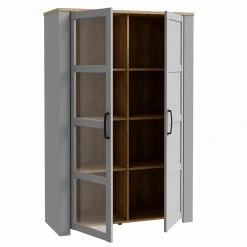 Highboardvitrine - Eiche grau - Riviera Eiche - 106 cm breit -Wohnzimmer Verkäufe 1023083700 04 1600Wx1600H