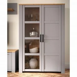 Highboardvitrine - Eiche grau - Riviera Eiche - 106 cm breit -Wohnzimmer Verkäufe 1023083700 05 1600Wx1600H